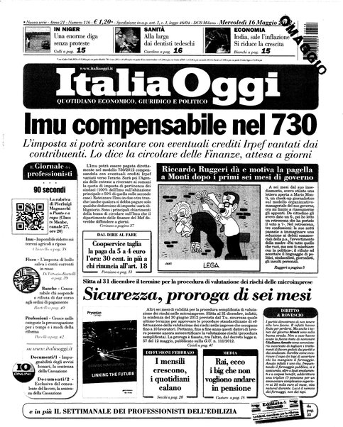 Italia oggi : quotidiano di economia finanza e politica